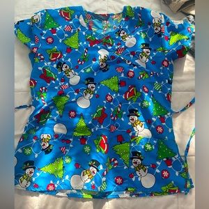 Christmas Scrub Top Pediatric Size L